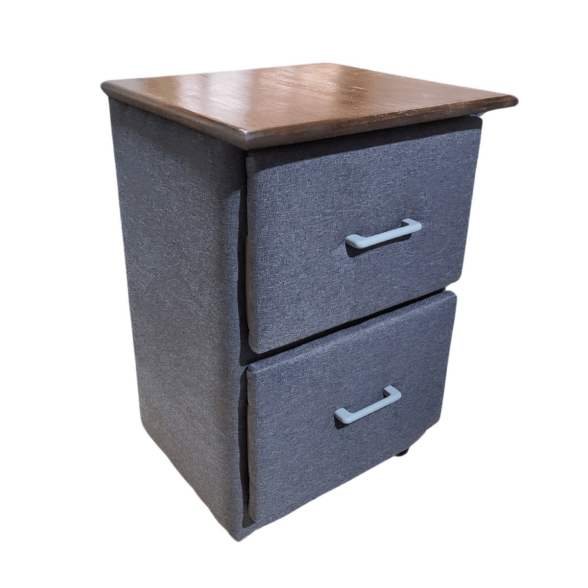 GENERICO - Veladores Doble Cajón Gris Lino Muebles Rimar