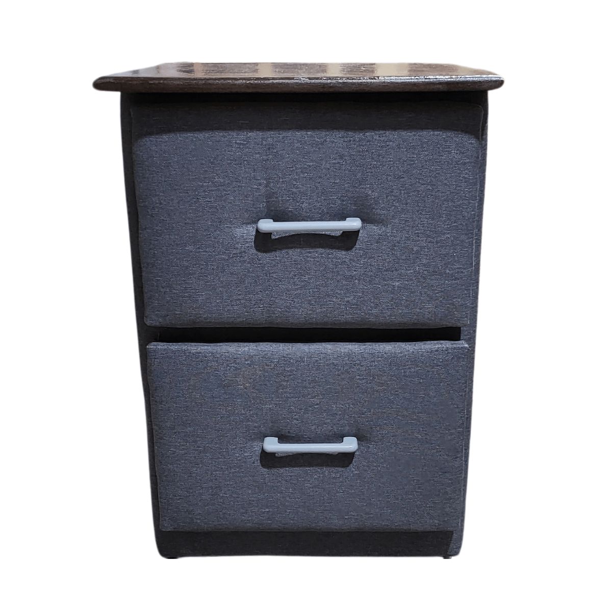 GENERICO - Veladores Doble Cajón Gris Lino Muebles Rimar