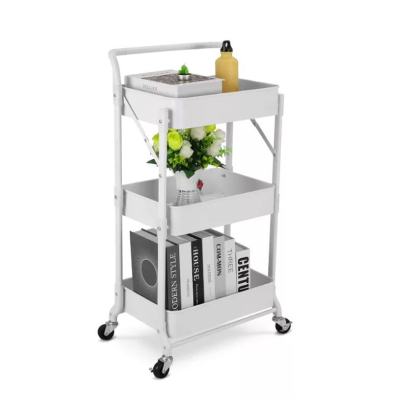 GENERICO - Carrito De Almacenamiento Organizador 3 Niveles Con Ruedas ColorBlanco