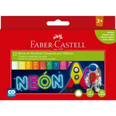 FABER-CASTELL - Plastilina Jumbo Neon x12 Colores