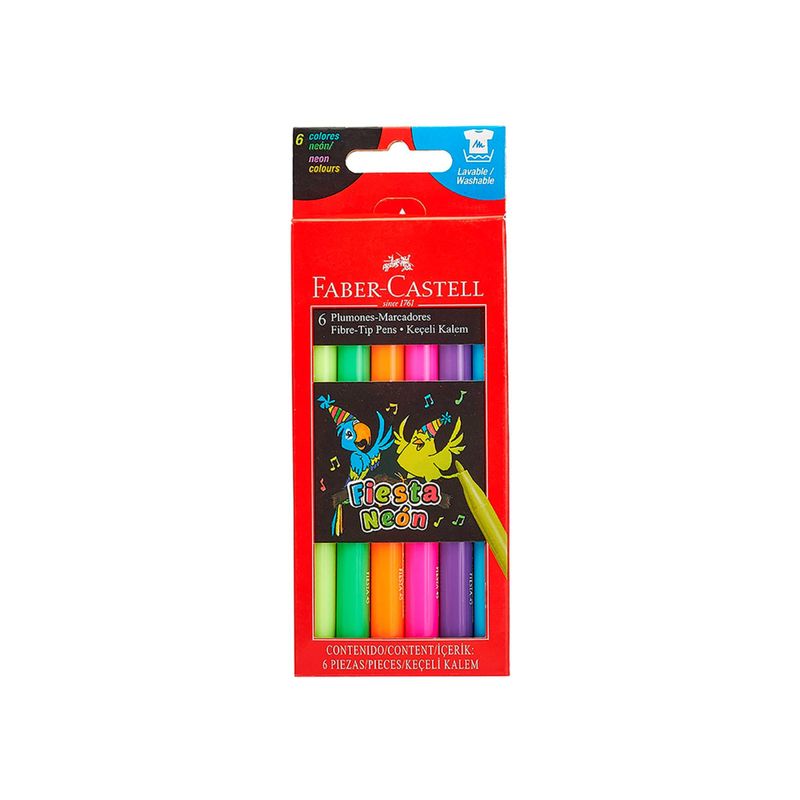 FABER-CASTELL - Marcador Fiesta45 Neón Faber-Castell x6 Colores