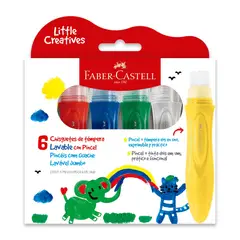 FABER-CASTELL - Chisguetes Témpera Little Creatives x6 Colores