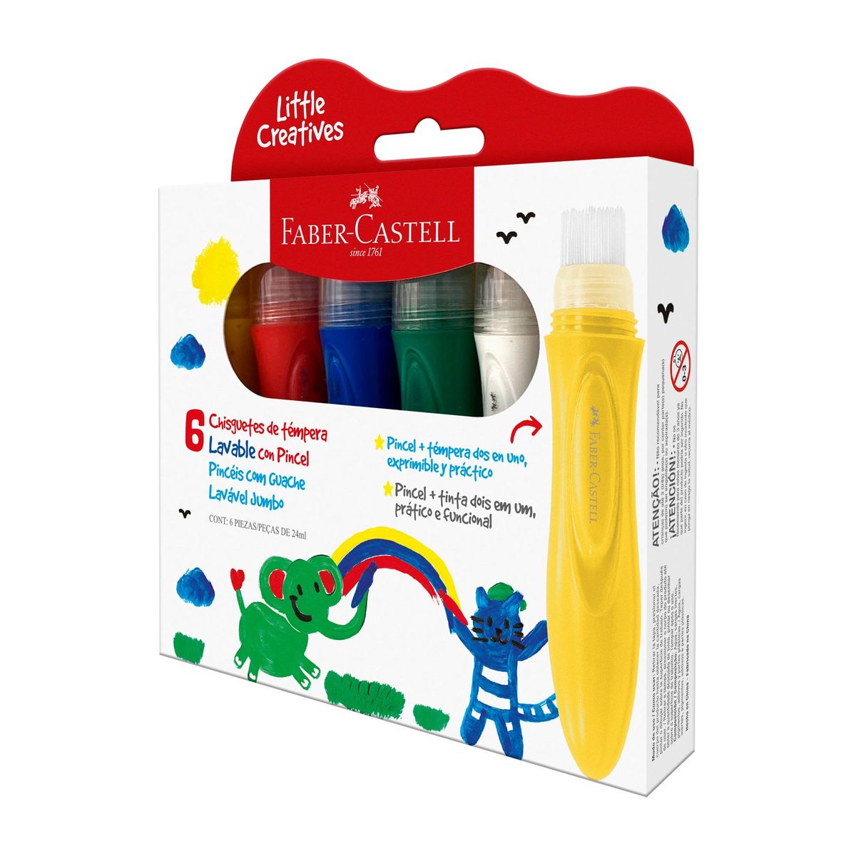 FABER-CASTELL - Chisguetes Témpera Little Creatives Faber-Castell x6 Colores