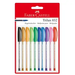 FABER-CASTELL - Bolígrafo Trilux 032 M x10 Colores