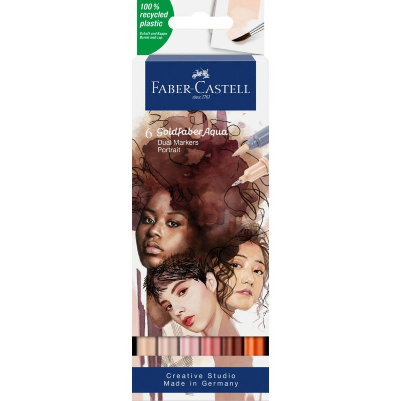 FABER-CASTELL - Marcador Dual Goldfaber Aqua Faber-Castell x6 Color Retrato