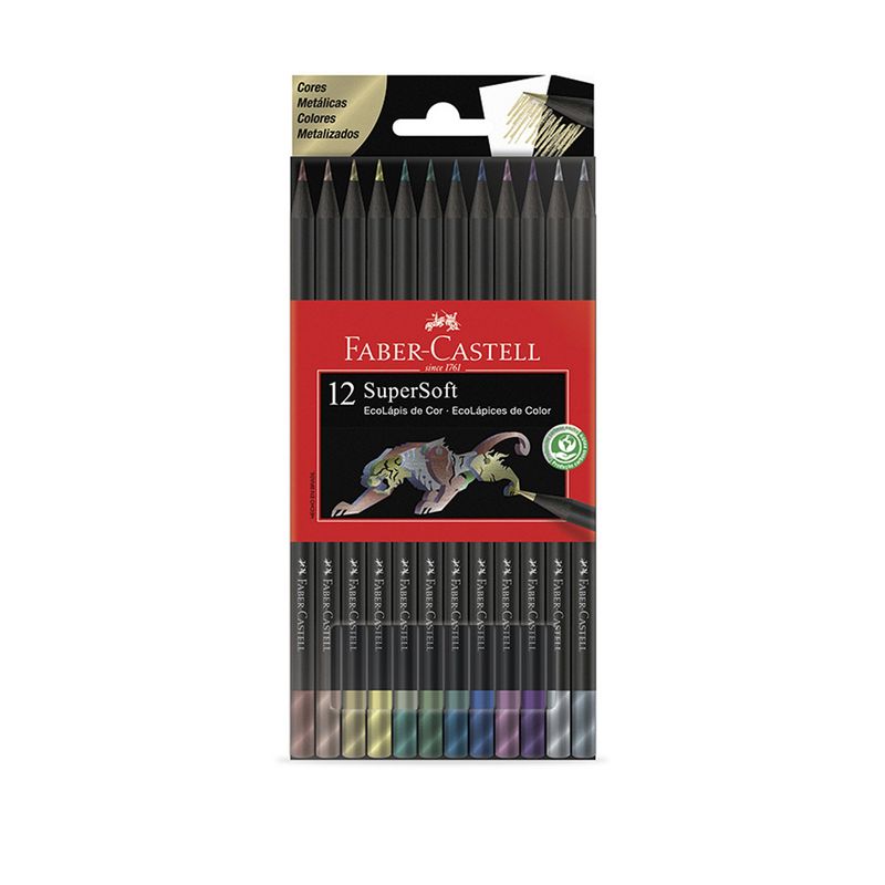 FABER-CASTELL - Lápices de Color Supersoft Faber-Castell x12 Metálicos