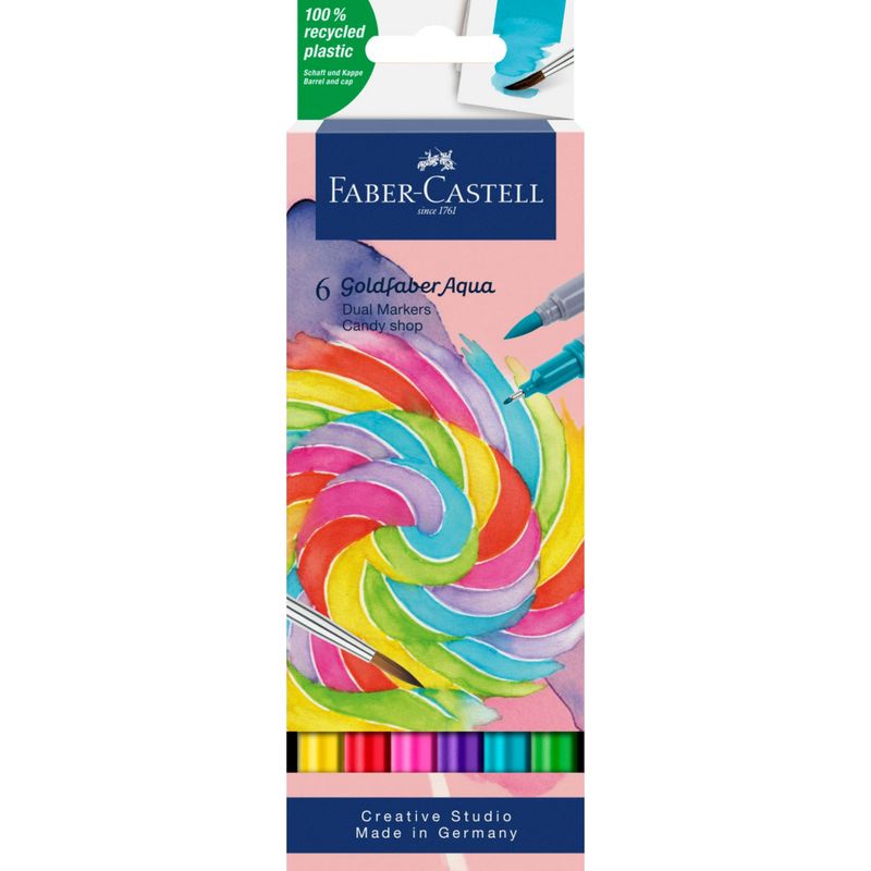FABER-CASTELL - Marcador Dual Goldfaber Aqua Faber-Castell x6 Colores Candy