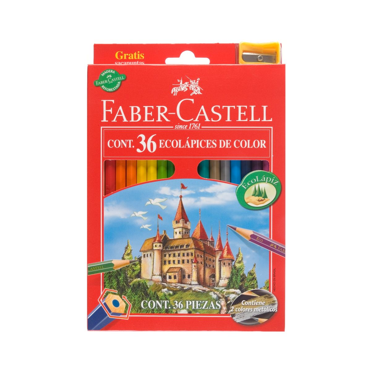 FABER-CASTELL - Ecolápiz x36 Largos + Sacapuntas Faber-Castell
