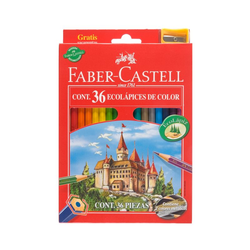 FABER-CASTELL - Ecolápiz x36 Largos + Sacapuntas Faber-Castell