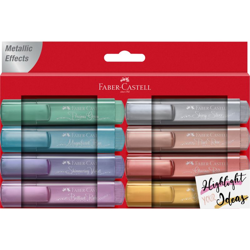 FABER-CASTELL - Marcador Tl46 Metallic Faber-Castell x8 Colores
