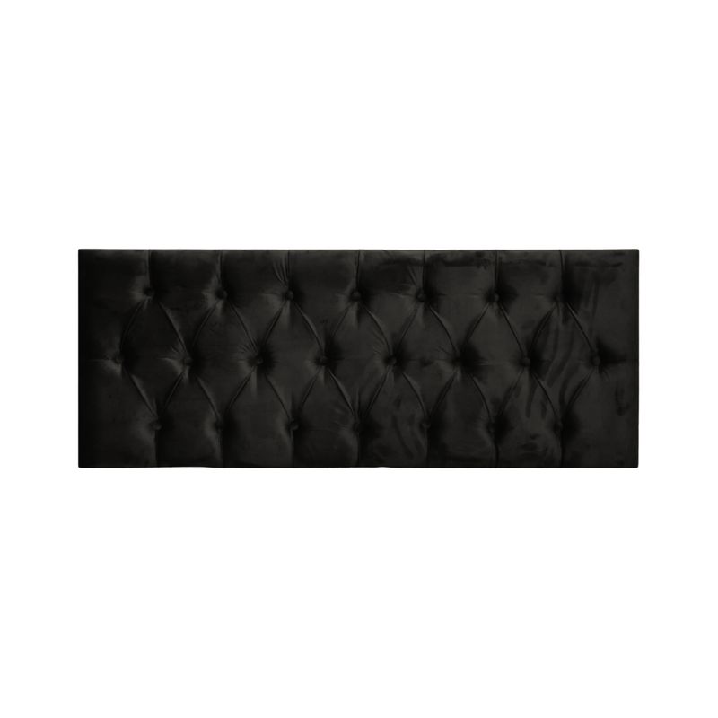 IMPORTCLICK - Respaldo Elegante King Capitone 180x60 CM Negro Felpa Botones IMPORTCLICK