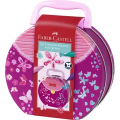 FABER-CASTELL - 25 Marcadores Connector + Maleta Rosada