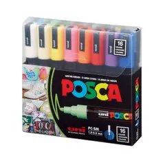 UNI POSCA - Set Marcadores POSCA 5M 16 Colores