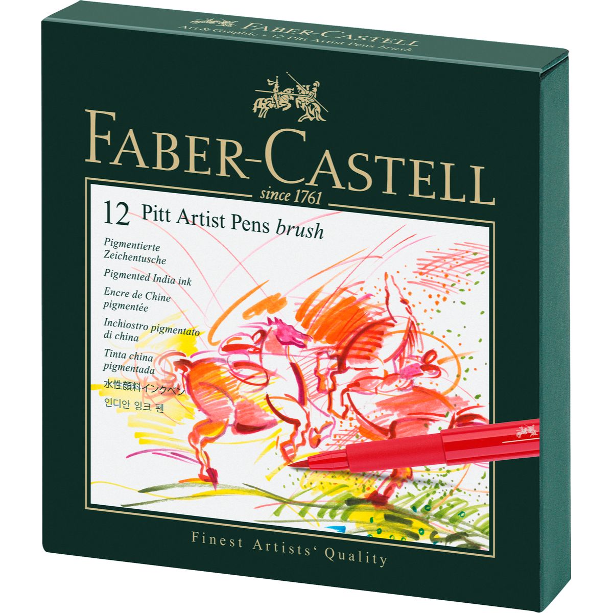 FABER-CASTELL - Marcador Pitt Artist Pen B Faber-Castell x12 uds.