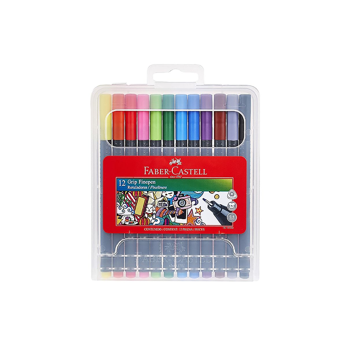 FABER-CASTELL - Lápices Tiralíneas Grip Finepen Faber-Castell x12 Colores