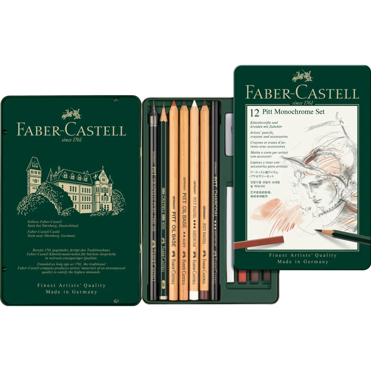 FABER-CASTELL - Juego Lápices Pitt Monochrome Est. Faber-Castell x12 und.