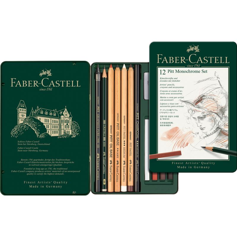 FABER-CASTELL - Juego Lápices Pitt Monochrome Est. Faber-Castell x12 und.