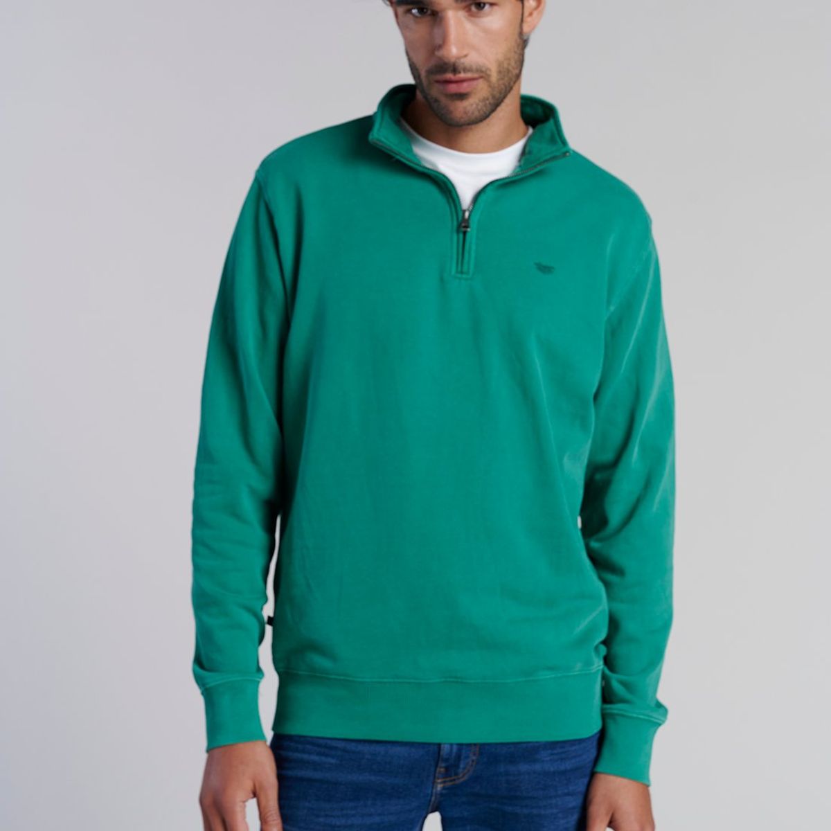 FEROUCH - Poleron Medio Cierre Blaine Verde Ferouch