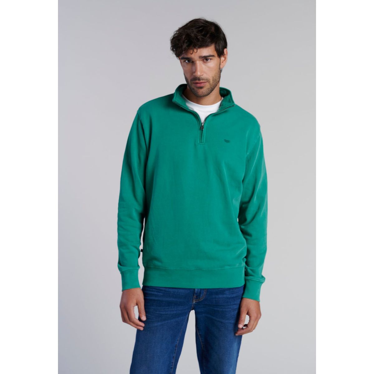 FEROUCH - Poleron Medio Cierre Blaine Verde Ferouch