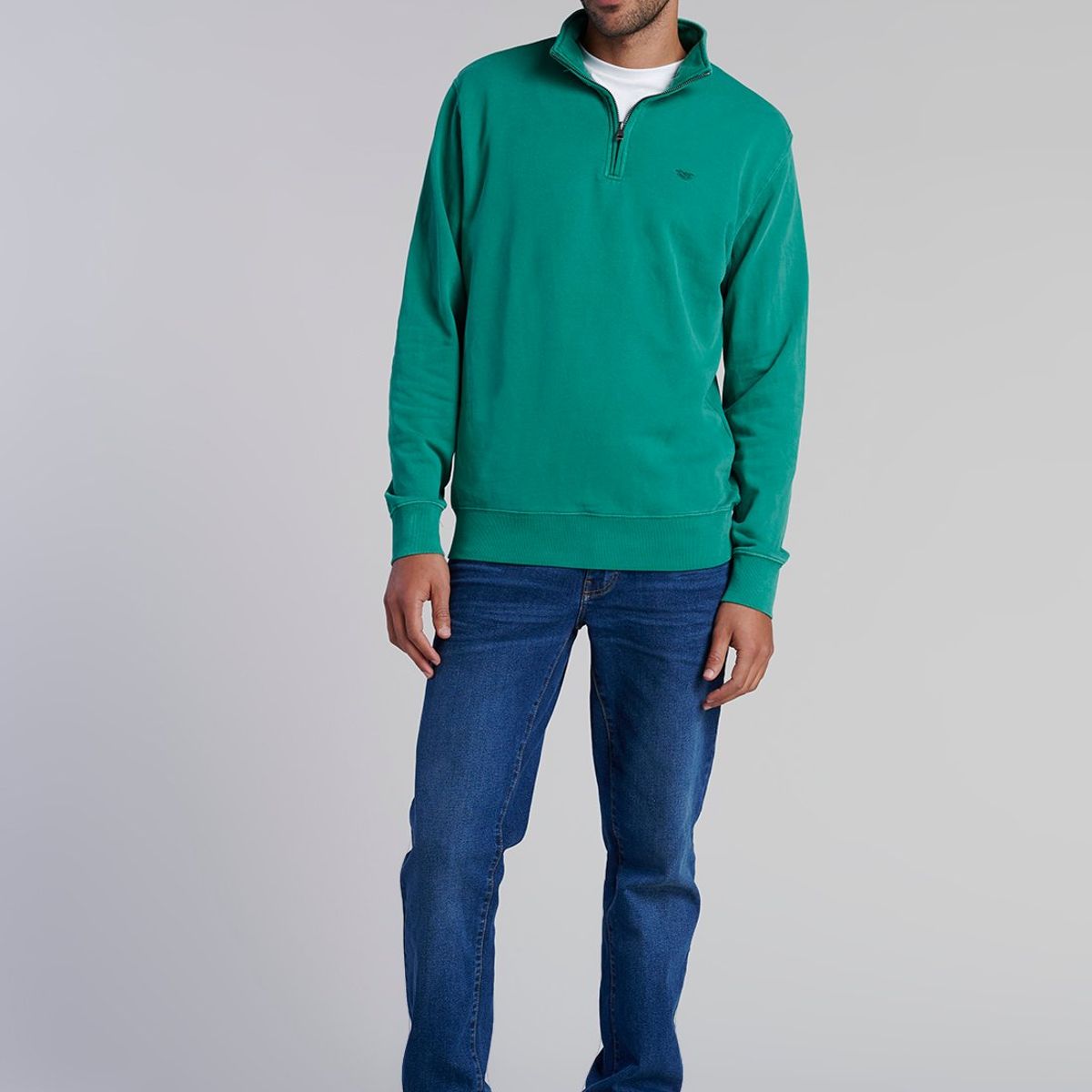 FEROUCH - Poleron Medio Cierre Blaine Verde Ferouch