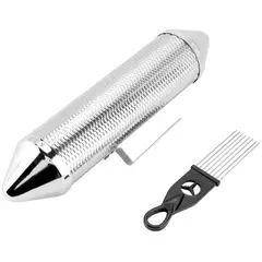 HENDRIX - Guiro Tipo Torpedo Color Plata + Cepillo - SC