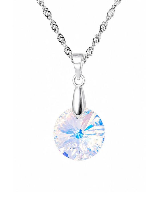 Collar Paris Plata 925 creado cristales de Swarovski Aurora Boreal Blanco TALLA UNICA