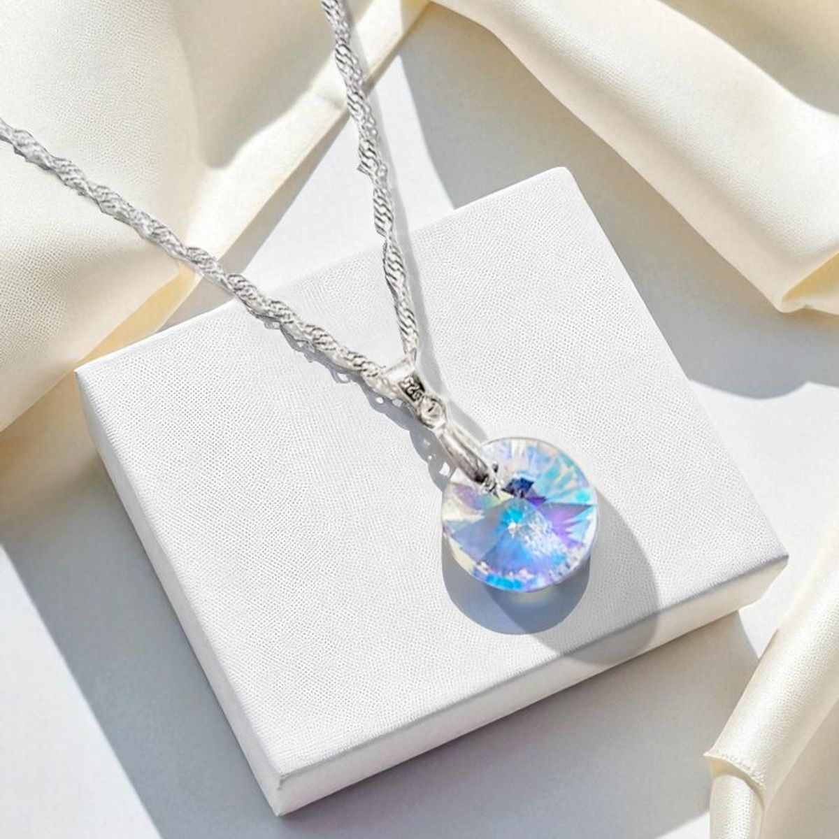 JOYAS MONTERO - Collar Paris Plata 925 creado cristales de Swarovski® Aurora Boreal