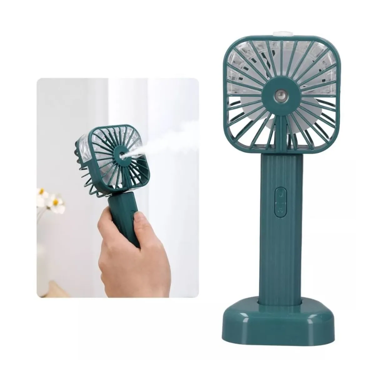 GENERICO - Mini Ventilador De Mano Spray Portátil Usb 3 Velocidades Verde