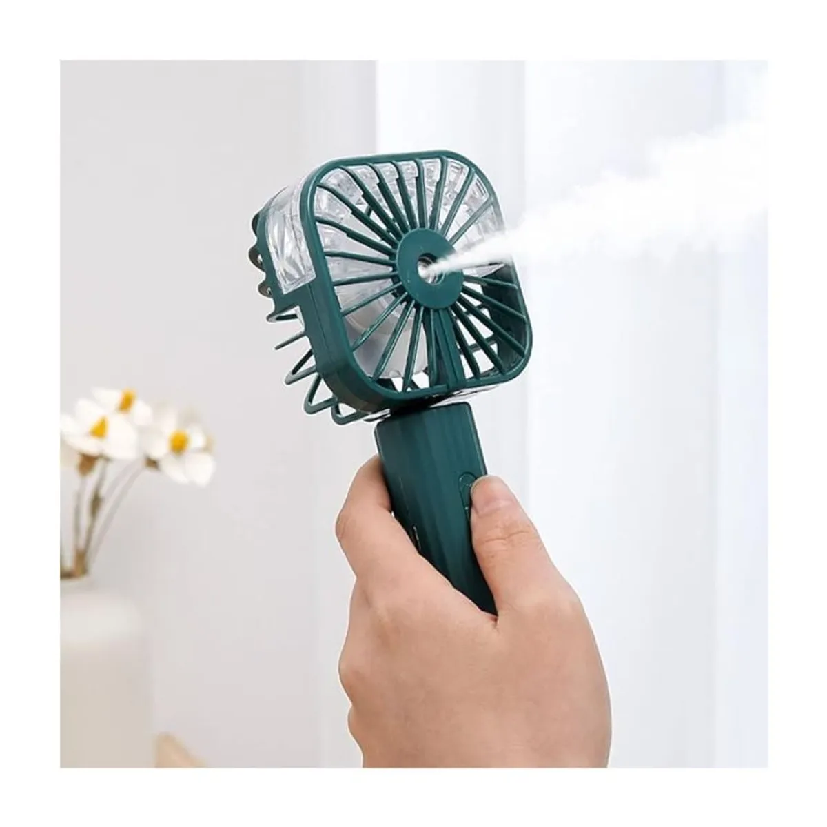 GENERICO - Mini Ventilador De Mano Spray Portátil Usb 3 Velocidades Verde