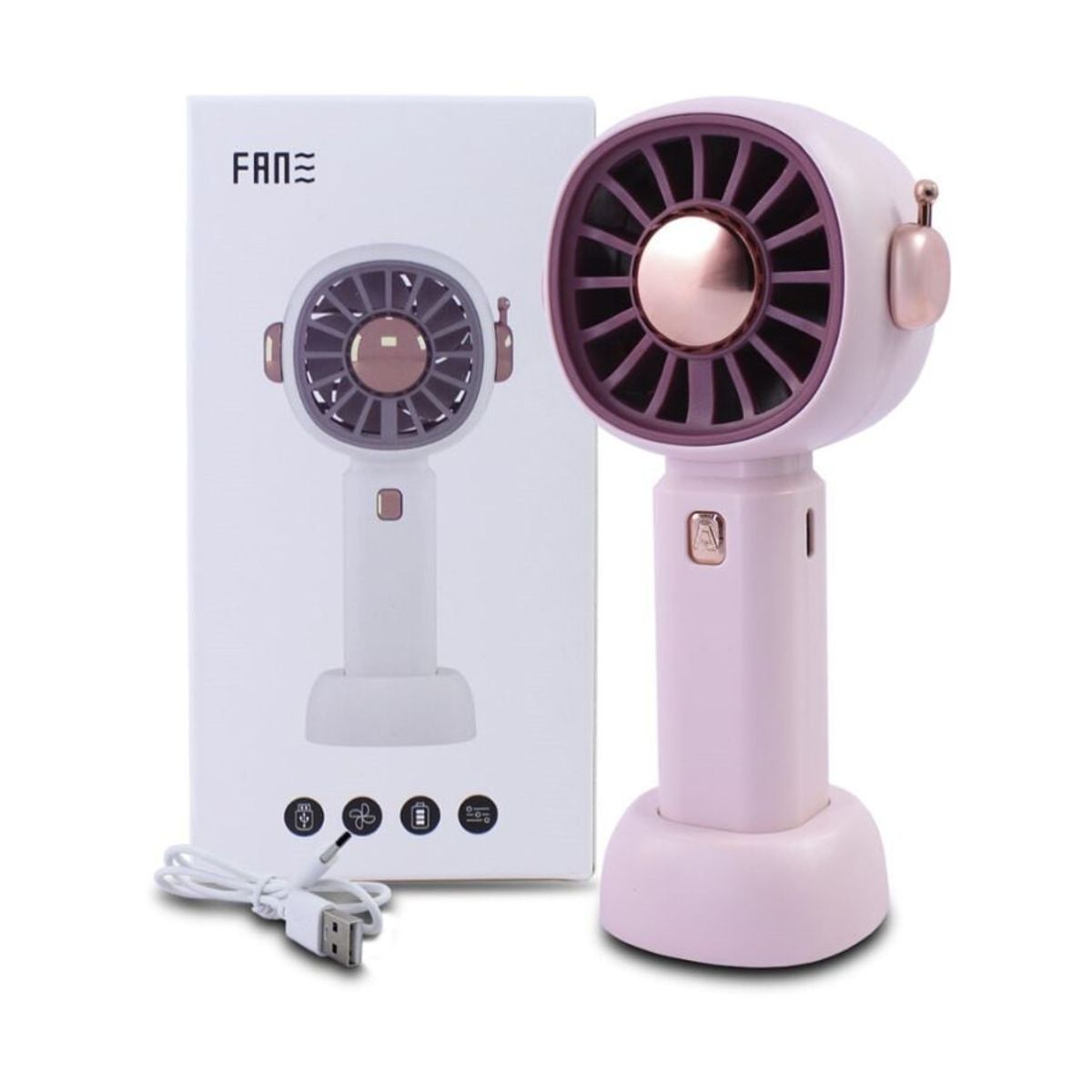 GENERICO - Mini Ventilador Recargable Usb De Mano Portátil Rosa