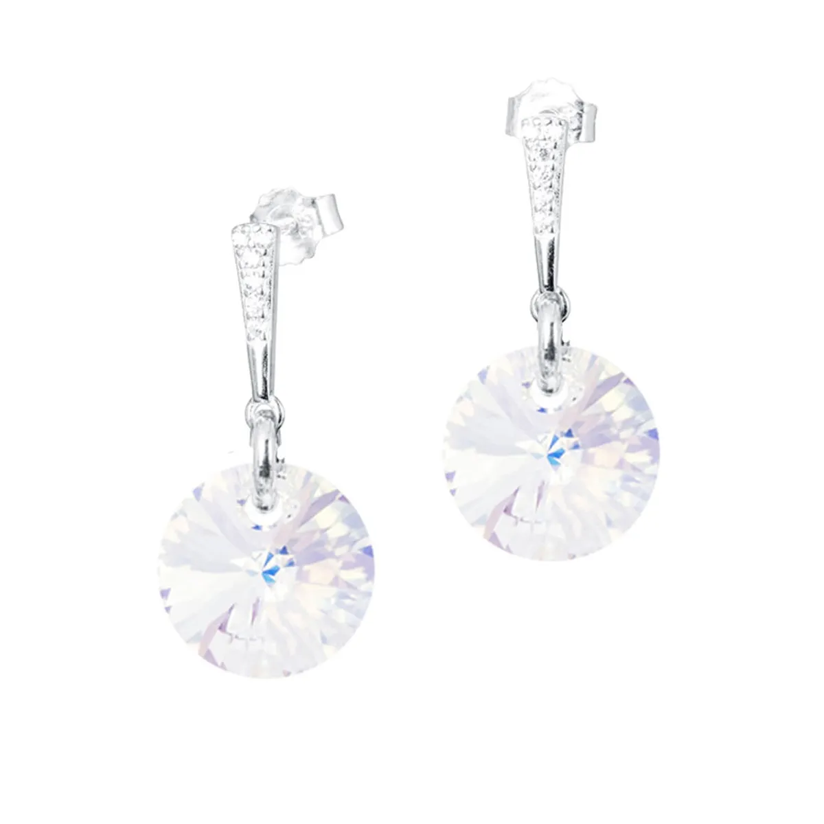 JOYAS MONTERO - Aros Paris Plata 925 creado con cristales de Swarovski® Aurora Boreal