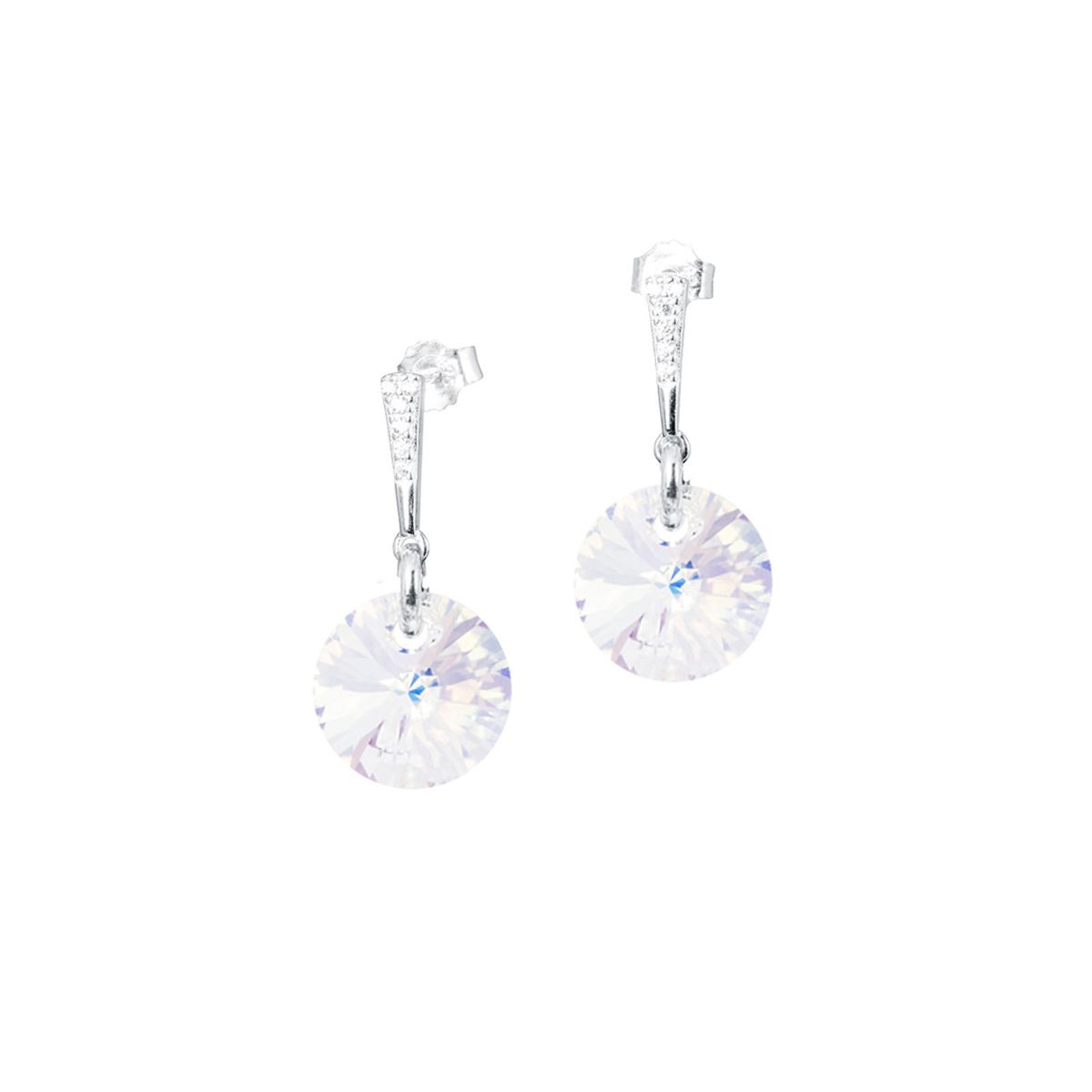 JOYAS MONTERO - Aros Paris Plata 925 creado con cristales de Swarovski® Aurora Boreal