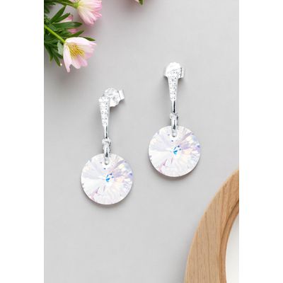 Imagen 2 del producto Aros Paris Plata 925 creado con cristales de Swarovski® Aurora Boreal