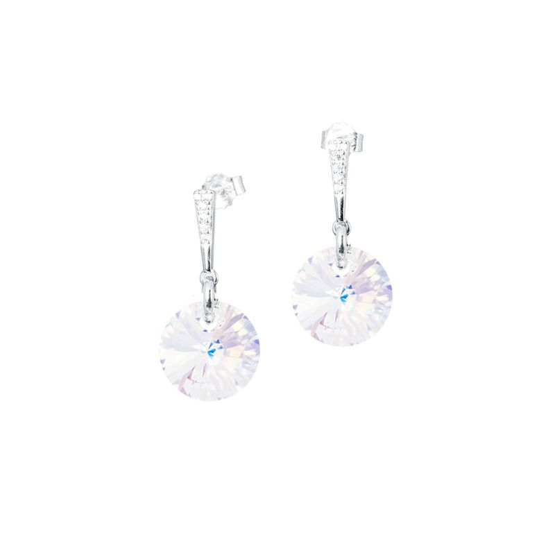 JOYAS MONTERO - Aros Paris Plata Italiana 925 y Cristales Genuinos Aurora Boreal