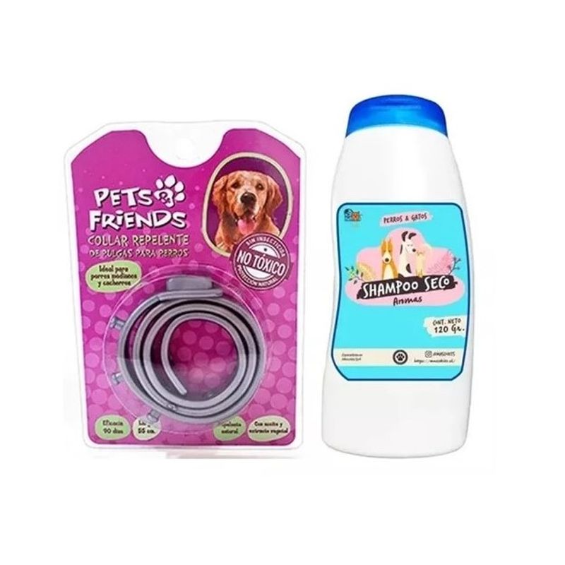 MASCOKITS - Mini Kit Para Perro Collar Antipulgas Shampoo Coco Vainilla