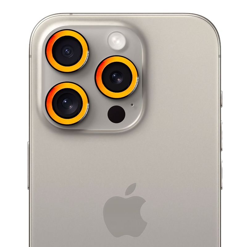 GENERICO - Protector de cámara modelo Neón para iPhone 11-11pro-11promax Naranja
