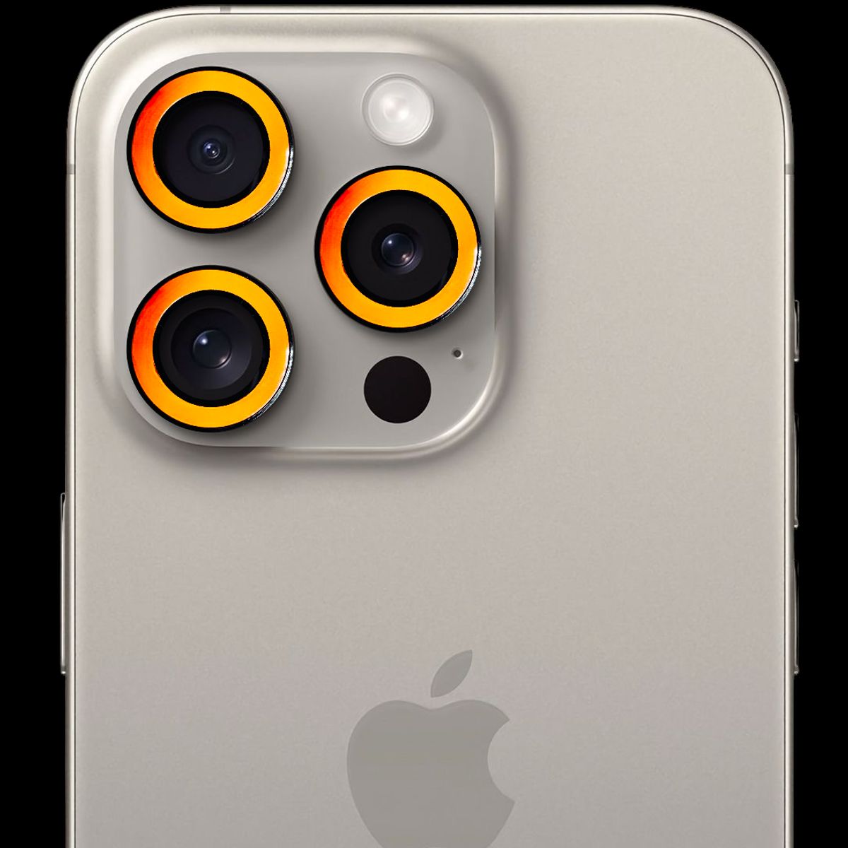 GENERICO - Protector de cámara modelo Neón para iPhone 12promax-13mini-13 Naranja
