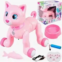 GENERICO - GATO ROBOT DE JUGUETE CONTROL REMOTO CON LUZ MUSICA Y SONIDO