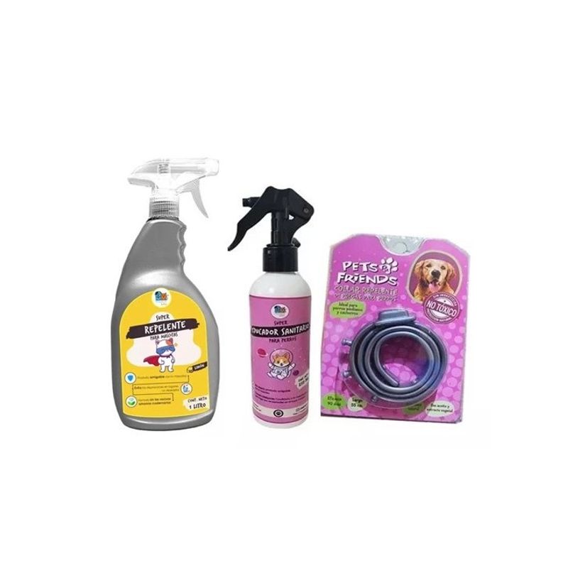 MASCOKITS - Kit Perro Collar Anti Pulgas Repelente  Educador Sanitario