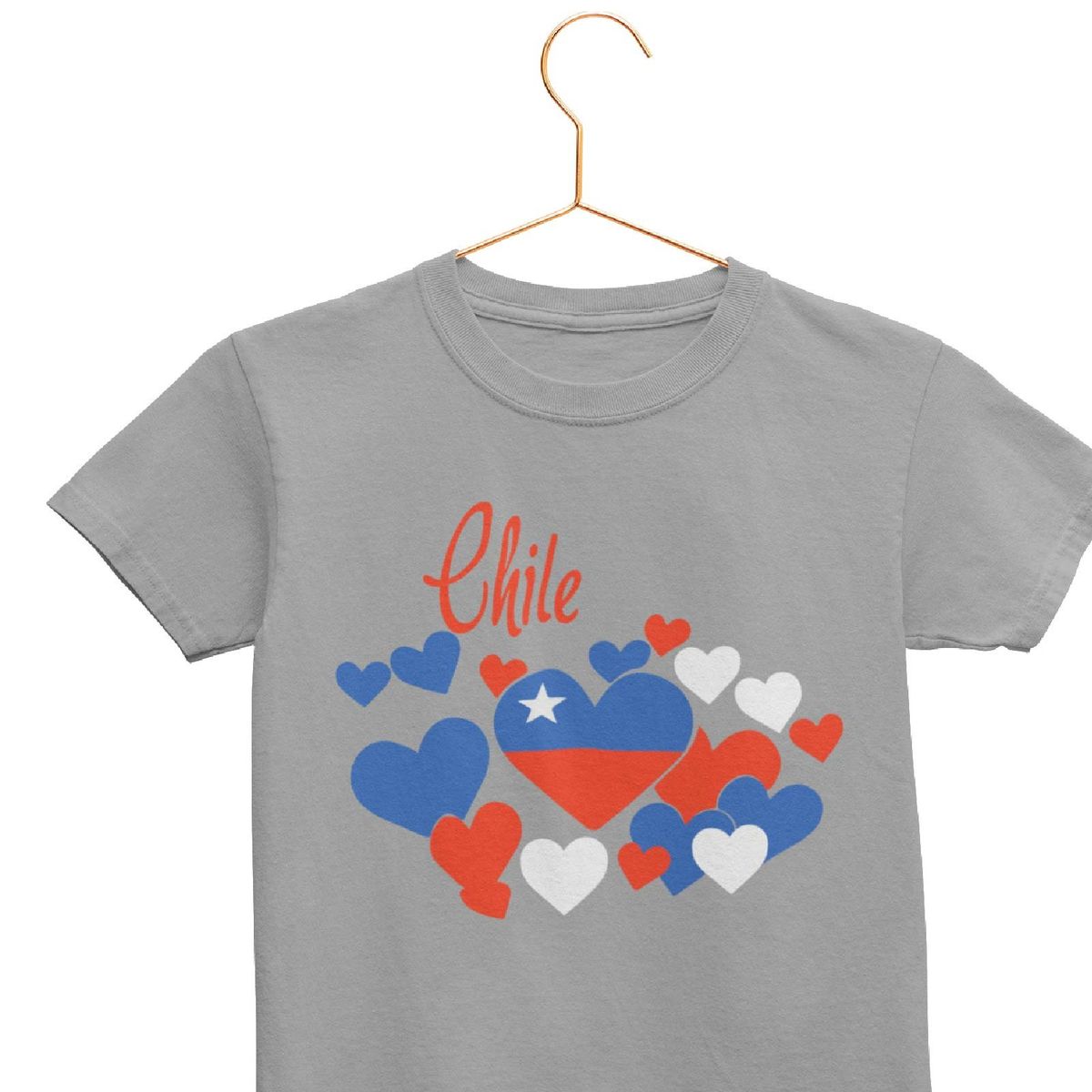 GENERICO - POLERA NIÑA FIESTAS PATRIAS CHILE CORAZONES