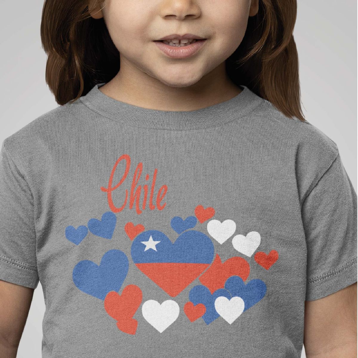 GENERICO - POLERA NIÑA FIESTAS PATRIAS CHILE CORAZONES