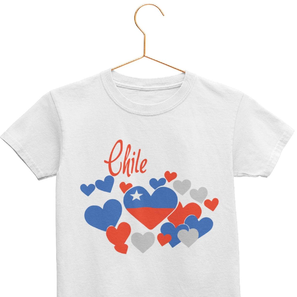 GENERICO - POLERA NIÑA FIESTAS PATRIAS CHILE CORAZONES
