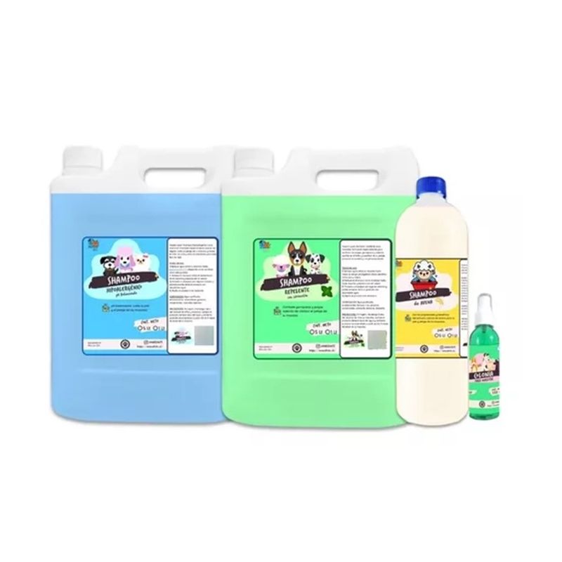 MASCOKITS - Mega Kit Shampoo Hipoalergenico Repelente  Avena  Colonia