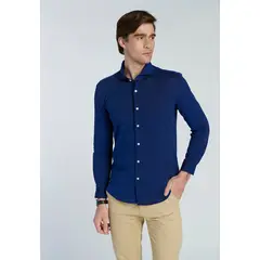 NEW MAN - Camisa Manchest Azul