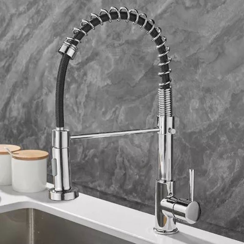GENERICO - Grifo Lavaplatos Monomando Llave Extensible Plateado