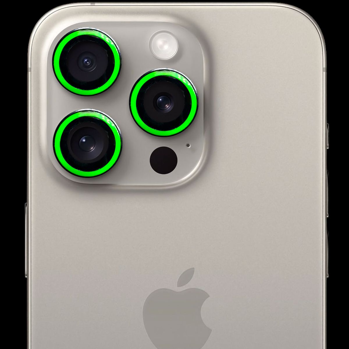 GENERICO - Protector de cámara modelo Neón para iPhone 12-12mini-12pro Verde