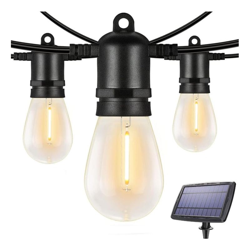 GENERICO - Guirnalda Luces Solar 10mt Exterior + 10 Ampolletas