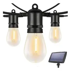 GENERICO - Guirnalda Luces Solar 10mt Exterior + 10 Ampolletas