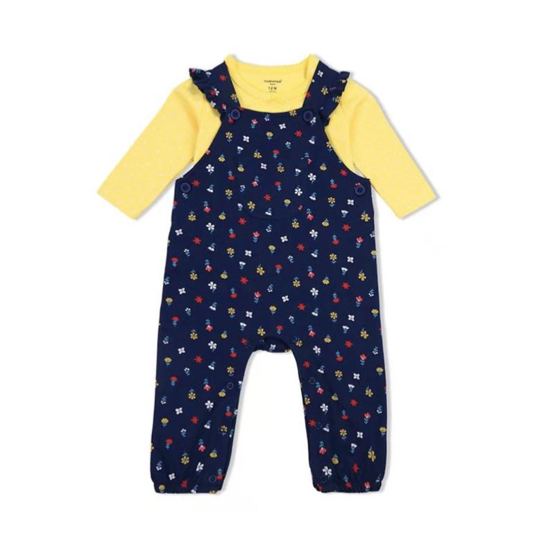 TEDMIMAK - Jardinera 2 piezas verano niña de 3 a 12 meses azul