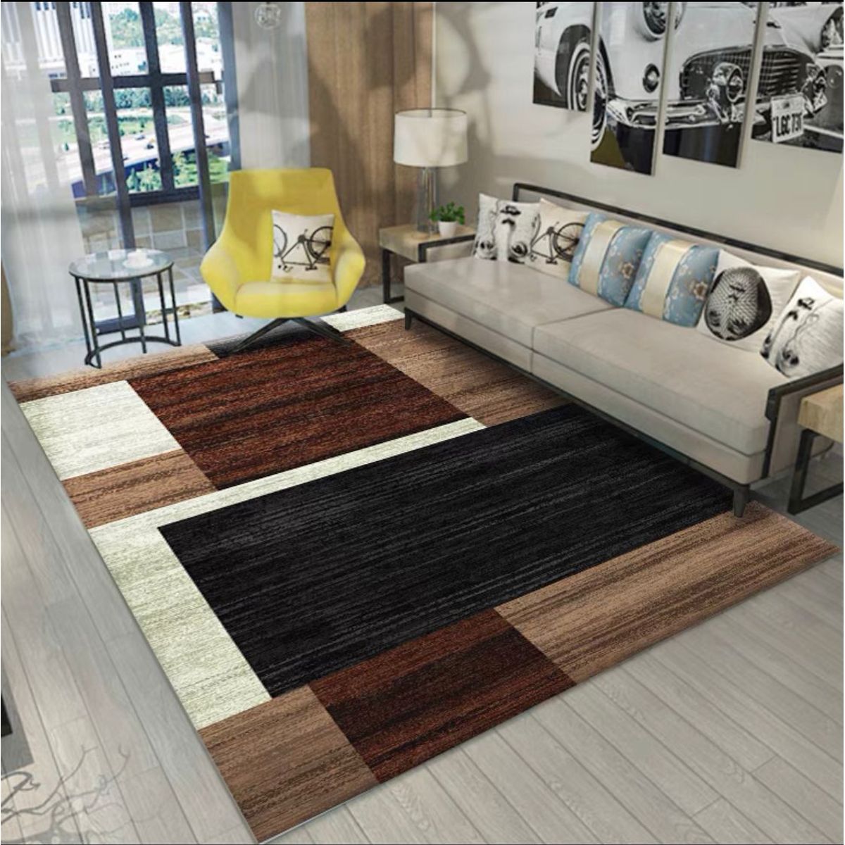 GENERICO - ALFOMBRA PARA LIVING  SIN PELOS CON HERMOSOS DISEÑOS EN 3D